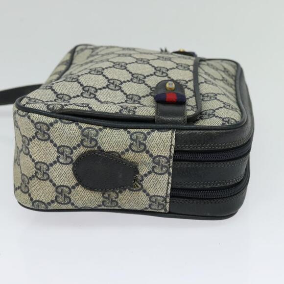 GUCCI GG Supreme Sherry Line Bag Pvc Navy Gold Red 904 02 049 - Picture 5 of 13